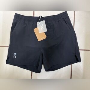 On Running Jet Black Athletic Shorts